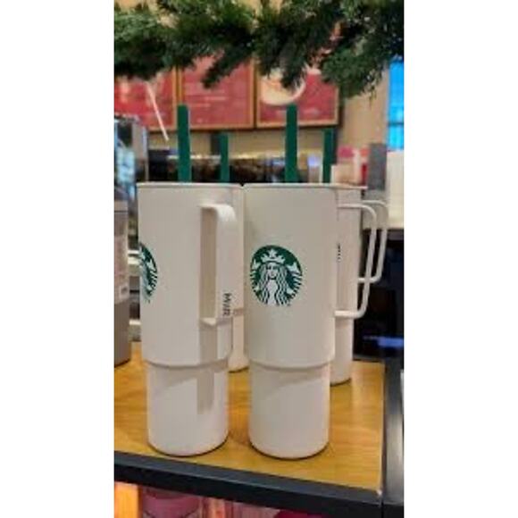 Starbucks x MiiR 2025 Holiday White Handle Tumbler 32oz Limited Edition - Picture 4 of 4